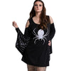 Halloween Spider Print Long Sleeve Dress Women Sexy Off Shoulder Fashion Batwing Sleeve Dresses 2019  Hollow Out Party Dress