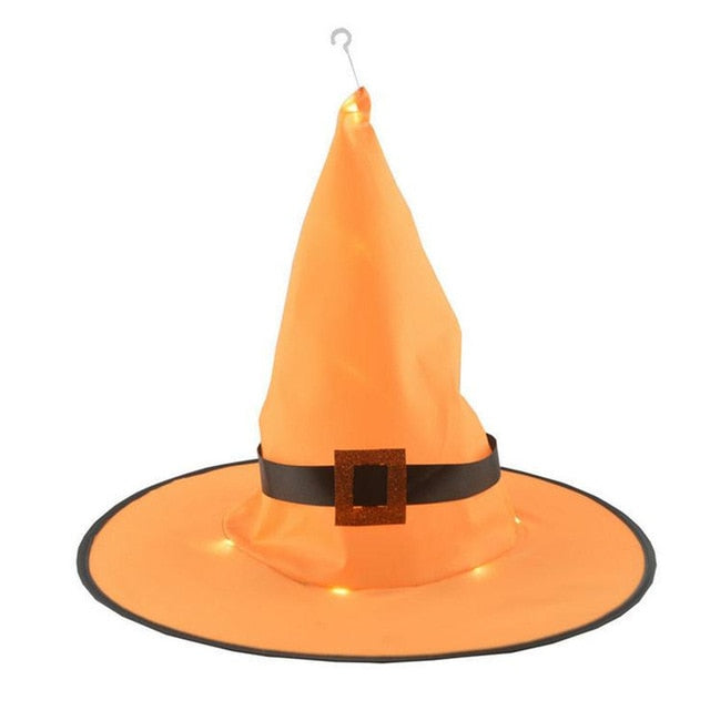 Halloween Witch Hat Caps LED Light Blinking Party Decoration Adult Womens Witch Hat For Halloween Costume Accessory Caps aug29