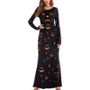 Halloween Women Girl party dress 2020 Autumn Pumpkin Print Dresses Long Sleeves Casual Party Sexy Dress robe longue femme ete