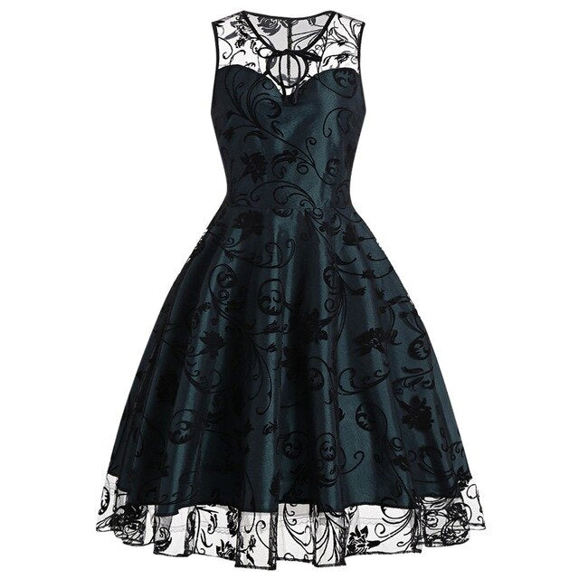 Halloween Women Vintage dress Large Size 2020 New Casual Sleeveless Sexy Lace Casual Evening Party Dress vestidos mujer
