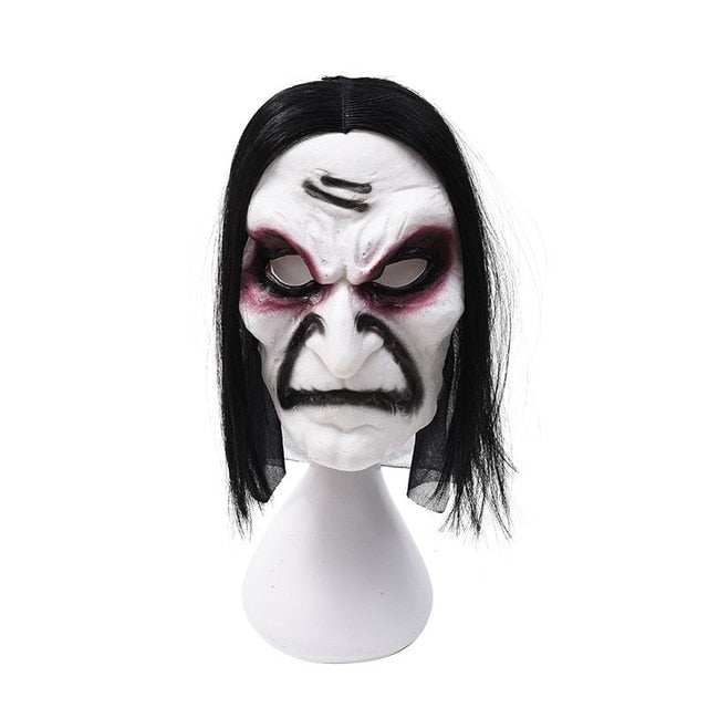 Halloween Zombie Mask Props Grudge Ghost Hedging Zombie Mask Realistic Masquerade Halloween Mask Long Hair Ghost Scary Mask