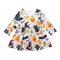 Halloween dress Toddler Infant Baby Girls Cartoon Pumpkin Animals Print Dress Halloween Costume Outfits vestido infantil vestido