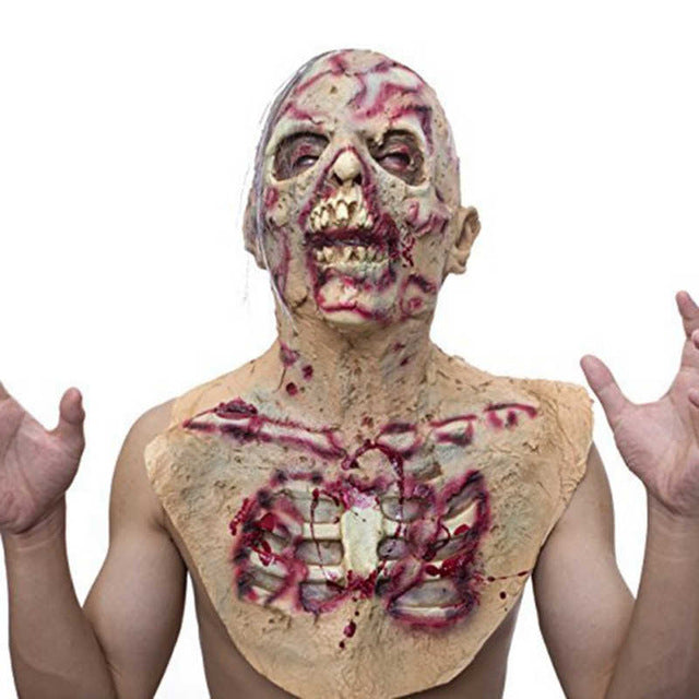 HalloweenHorror Latex Zombie Mask Props Realistic Zombie Dress Up Masquerade Halloween Festive Party Ghost Scary Masks