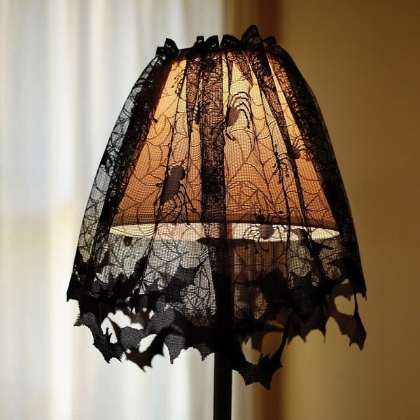 High Quality Halloween Lace Lamp Cover Mysterious Spider Web Fire Towel Party Indoor DIY Decorations For hot