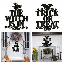Home Party Trick Or Treat Hanging Decor Non-woven Witch Door Signs Halloween Christmas Xmas Party Decor Hanging Props for Home