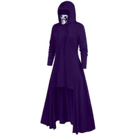 Hooded Dress 2019 Sexy Gothic Skull Print Women Plus Size Dress Fashion Vintage Long Sleeve Halloween Dresses Woman Party Night