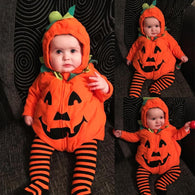 Hot Sale Newborn Romper 2019 Fashion Baby Pumpkin Halloween Hooded Cute Cartoon Romper Boy Girl Costume Outfits bebek tulum
