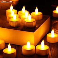 ISHOWTIENDA 6pcs 3.8*2*4cm LED Tea Light Candles Realistic Battery-Powered Flameless Candles Christmas Halloween Lighting Decor