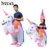 JYZCOS Inflatable Unicorn Costumes for Kids Adult Fancy Dress Ride Horse Suit Halloween Purim Carnival Party Boys Girls Outfit