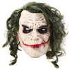 Joker Mask Movie Batman The Dark Knight Cosplay Horror Scary Clown Mask with Green Hair Wig Halloween Latex Mask Party Costume