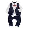 Kids Clothing Solid Long Sleeve Shirts Costume For Boy Striped Pants Striped Single Breasted Vest Baby Boy Outfit Roupa Infantil