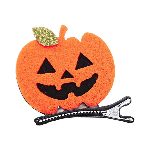 Kids Girls Hair Clips Cute Pumpkin Black Cat Up Headwear Hairpins Hair Accessories For Halloween Party Drop Shipping 170728