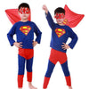 Kids Superman Costume: T-Shirt with Cloak & Trousers & Eyemask Boy Halloween Party Cosplay Costume