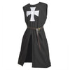 Knights Medieval Cloak Black Vintage Hospitaller Crusader Tunic Cape Men Gothic White Cross LARP Halloween Cosplay Costume