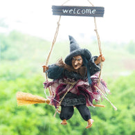 Lovely Riding ornament  Halloween Horror Ghost Broom Witch Hanging Decoration Halloween Props House Night Decoration