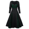 MISSOMO party dress women dress Halloween Skull Lace Insert Mock Button Bowknot dresses Plus Size long maxi dress vestidos 911