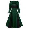 MISSOMO party dress women dress Halloween Skull Lace Insert Mock Button Bowknot dresses Plus Size long maxi dress vestidos 911