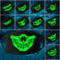 Multi Use Luminous Accessories Mask For Adult Halloween Skull Masks Skeleton PM2.5 Dustproof Skull Half Face Mask