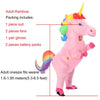 New Adult Kids Inflatable Unicorn Costume Pony Halloween Costumes for Women Men Cosplay Fantasia Party Inflatable Suit Jumpsuit