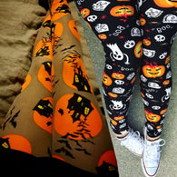 Pants For Women Halloween Sexy Cartoon Print Pants Fashion Casual Slim Fit Women's Pencil Ankle-length Yellow Black Pants XL