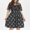 Plus Size A Line Dress Cobweb Halloween Print Party Sexy Casual Women Sleeveless Shawl Yarn Hot Sell Fashion Prom Elegant Mujer