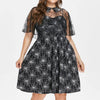 Plus Size A Line Dress Cobweb Halloween Print Party Sexy Casual Women Sleeveless Shawl Yarn Hot Sell Fashion Prom Elegant Mujer