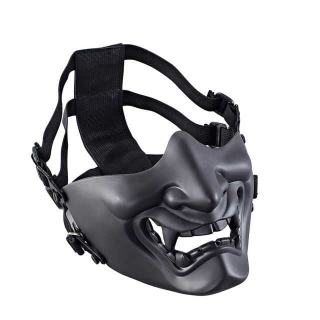 Prajna Halloween Ball Devil Horror Female Adult Male Grimace Half Face Tactical Mask Game Cosplay Outdoor Mask Samurai Mask #10