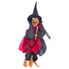 Witch Hanging Decoration Halloween Props Large Voice Control Ride Broom Witch Hanging Decoration With Sound And Red Light