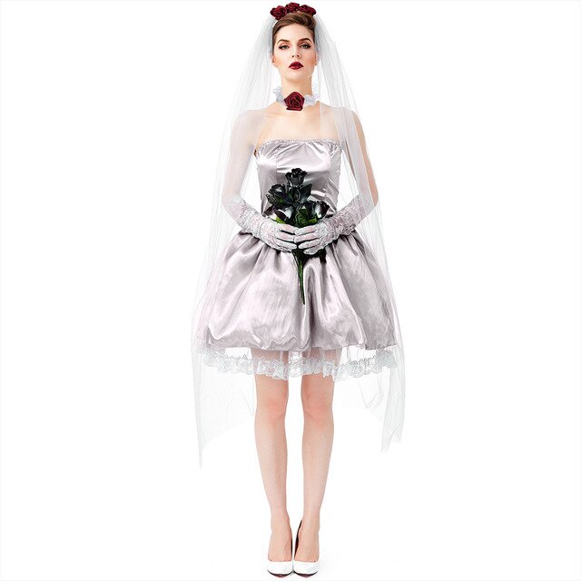 Women Sexy Dress  Elbsise Hfashion Women Halloween Wedding Cosplay Party Vintage Ghost Bride Dress