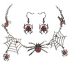 Yacq Women's Spider Web Jewelry Set-Adjustable Necklace 24inch (60cm) + Dangle Earrings - Halloween Party Gift Accessories